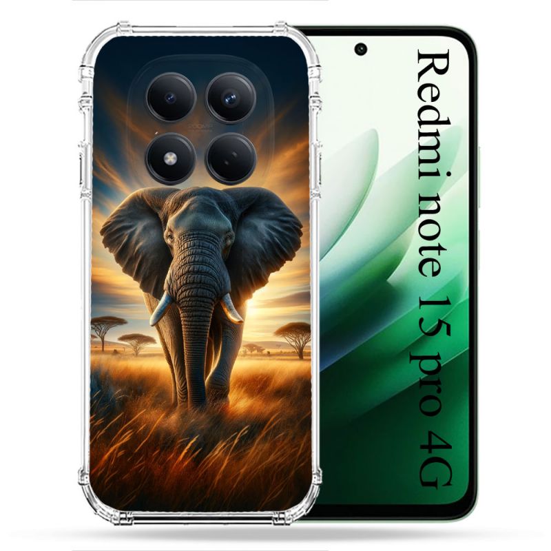 Coque Renforcée Pour Redmi Note 15 Pro 4G Animal Elephant Savane