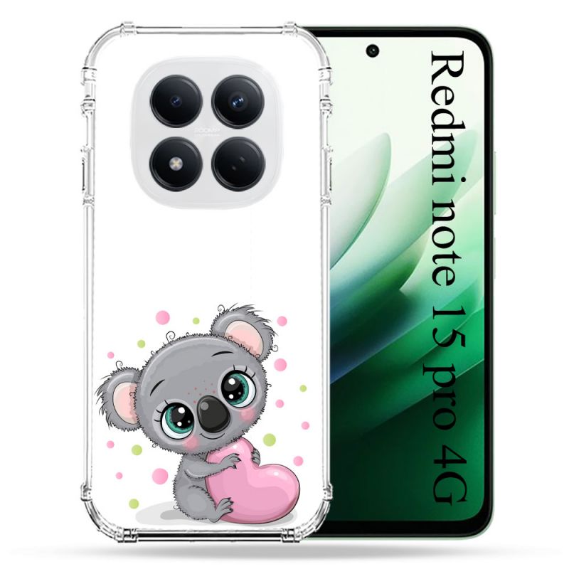 Coque Renforcée Pour Redmi Note 15 Pro 4G Animal Koala Cœur