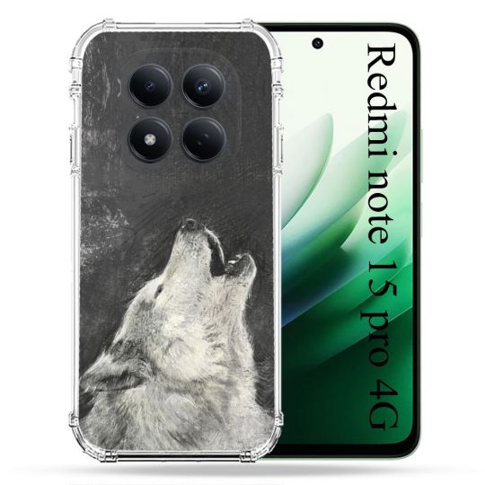 Coque Renforcée Pour Redmi Note 15 Pro 4G Animal Loup Hurlement