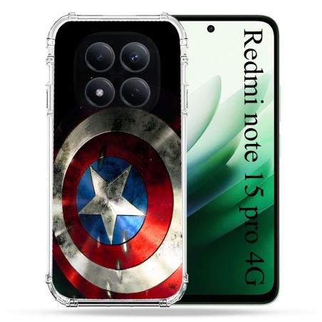 Coque Renforcée Pour Redmi Note 15 Pro 4G Captain America Bouclier