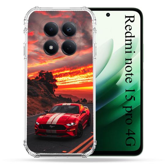 Coque Renforcée Pour Redmi Note 15 Pro 4G Ford Mustang GT500 Rouge