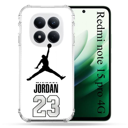 Coque Renforcée Pour Redmi Note 15 Pro 4G Jordan 23 Blanc