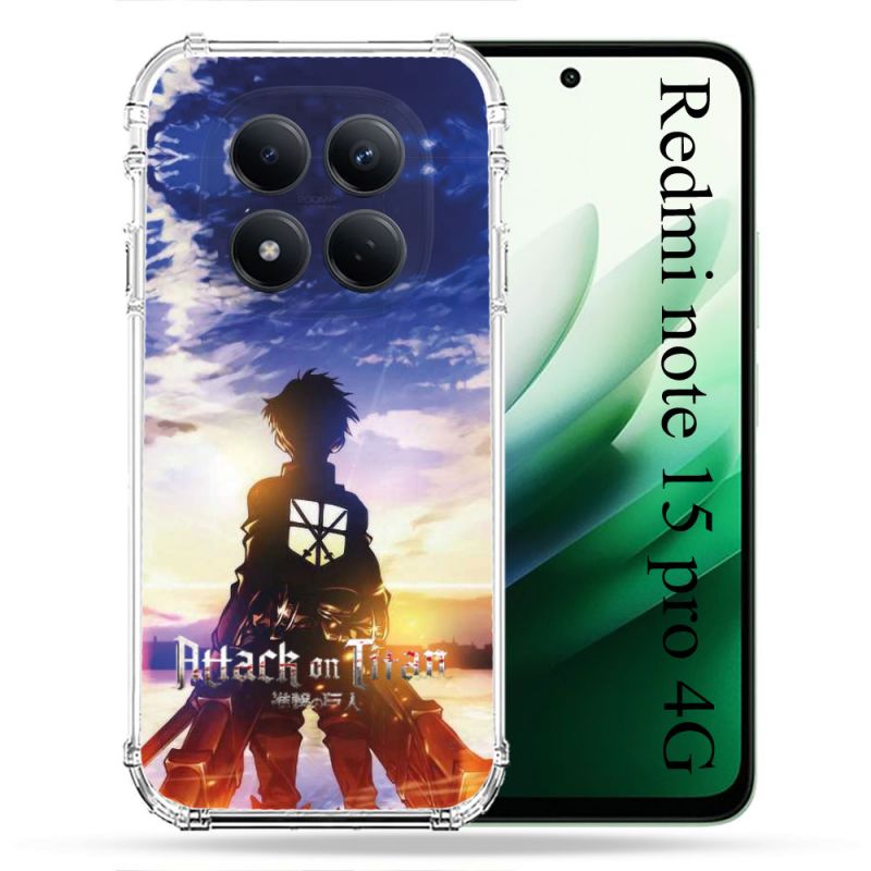 Coque Renforcée Pour Redmi Note 15 Pro 4G Manga Attaque Titans Soleil