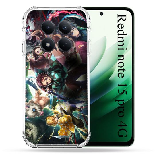 Coque Renforcée Pour Redmi Note 15 Pro 4G Manga Demon Slayer Groupe
