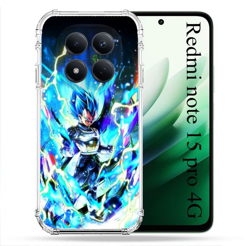 Coque Renforcée Pour Redmi Note 15 Pro 4G Manga Dragon Ball Vegeta Bleu