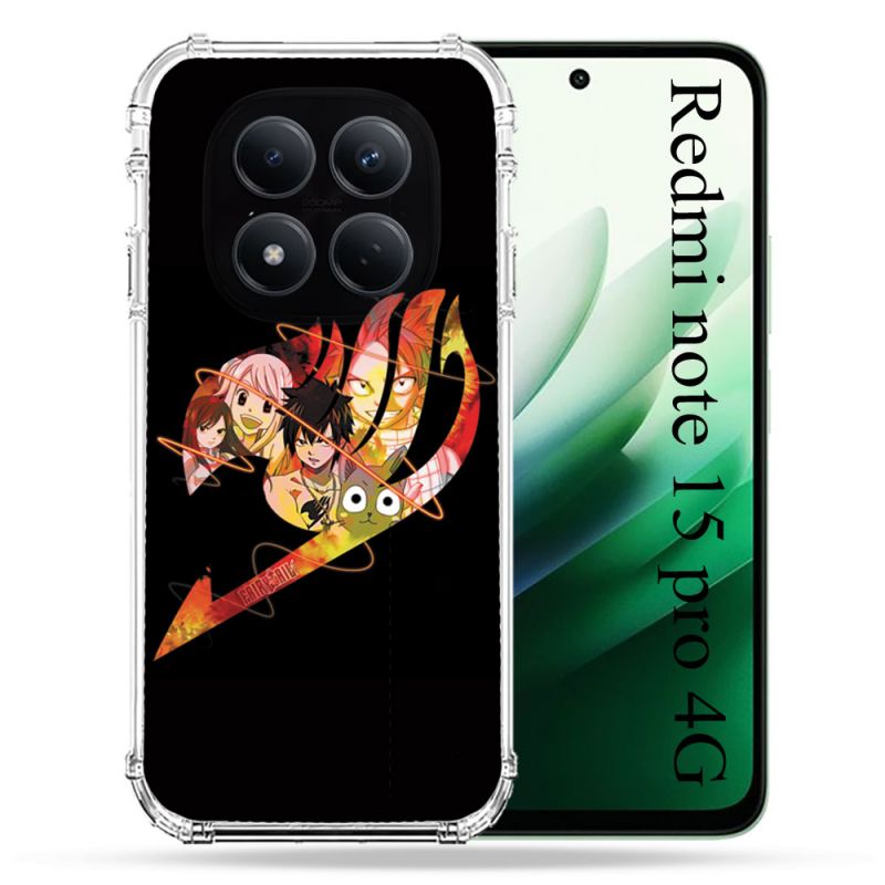 Coque Renforcée Pour Redmi Note 15 Pro 4G Manga Fairy Tail Logo Noir