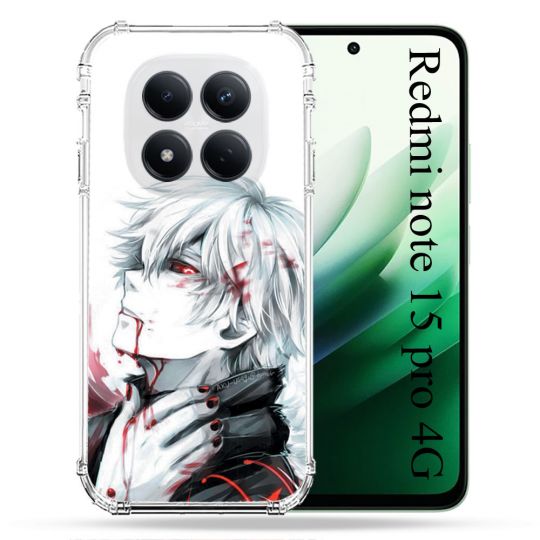 Coque Renforcée Pour Redmi Note 15 Pro 4G Manga Tokyo Ghoul Kaneki Blanc