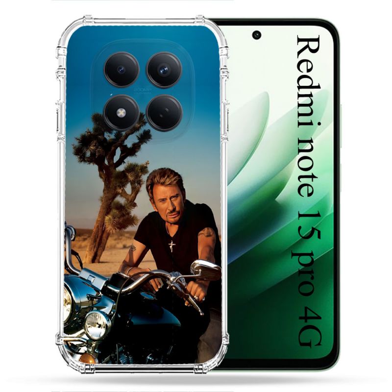 Coque Renforcée Pour Redmi Note 15 Pro 4G Musique Johnny Hallyday Moto