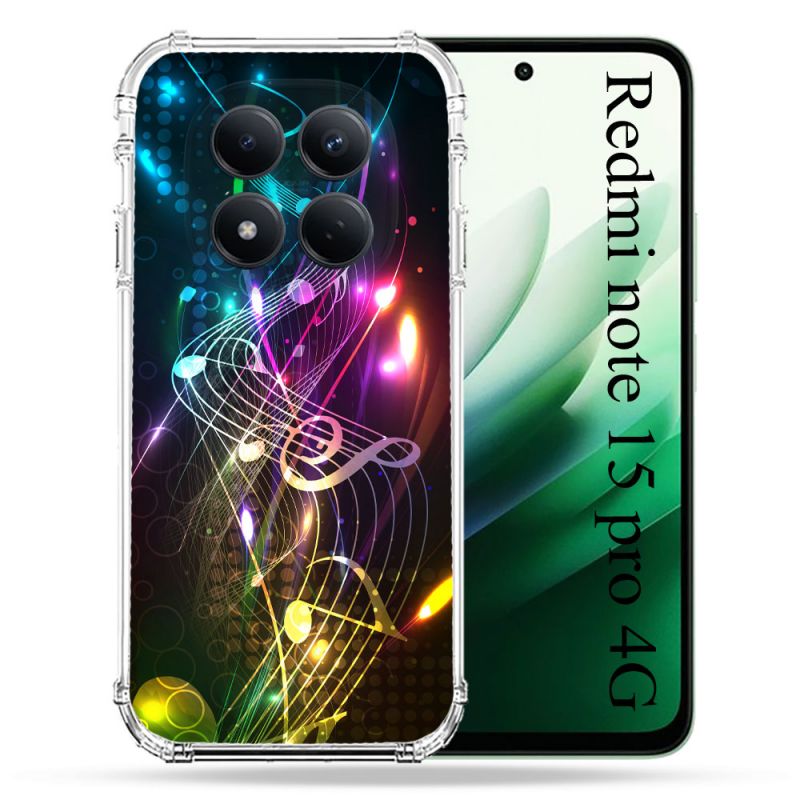 Coque Renforcée Pour Redmi Note 15 Pro 4G Musique Partition Multicolore