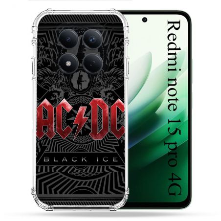 Coque Renforcée Pour Redmi Note 15 Pro 4G Musique Rock ACDC Rouge