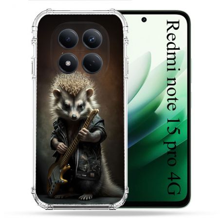 Coque Renforcée Pour Redmi Note 15 Pro 4G Musique Rock Herisson