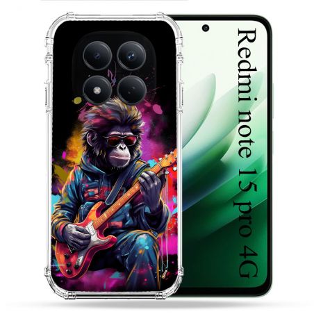 Coque Renforcée Pour Redmi Note 15 Pro 4G Musique Rock Singe