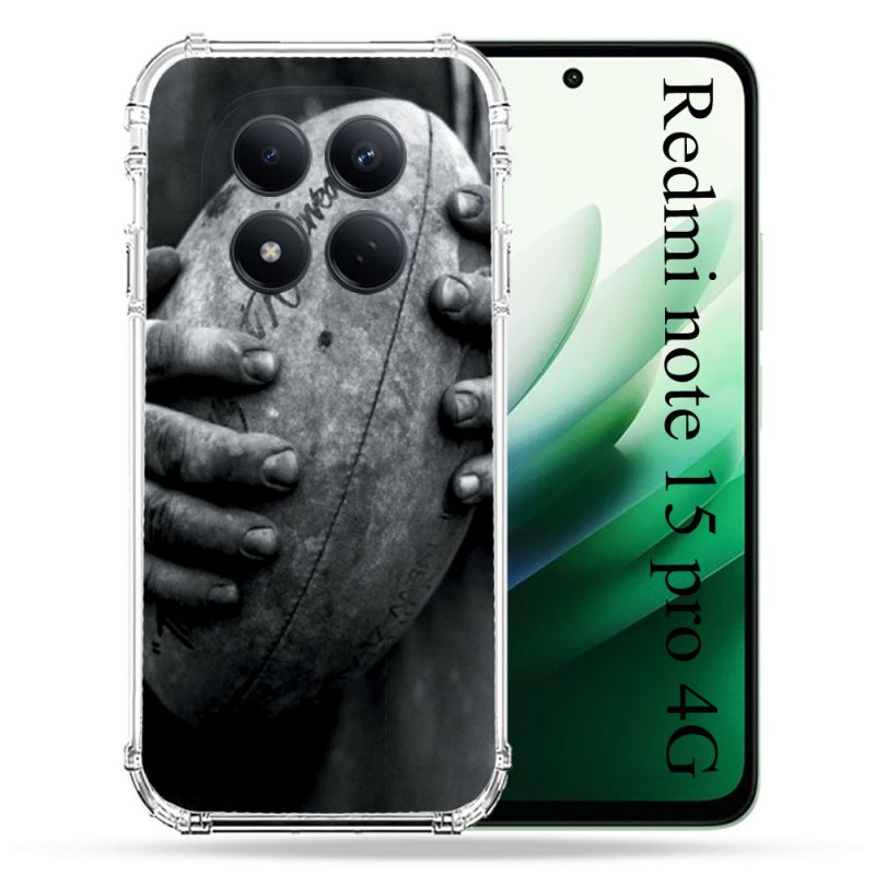 Coque Renforcée Pour Redmi Note 15 Pro 4G Sport Rugby Ballon Vintage