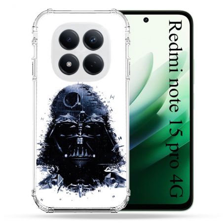 Coque Renforcée Pour Redmi Note 15 Pro 4G Star Wars - Dark Vador Blanc