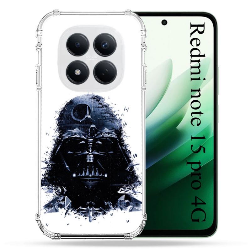 Coque Renforcée Pour Redmi Note 15 Pro 4G Star Wars - Dark Vador Blanc