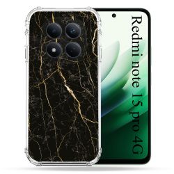 Coque Renforcée Pour Redmi Note 15 Pro 4G Texture Marbre Noir