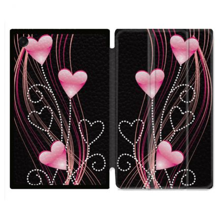 Coque Renforcée Pour Galaxy Tab A11 8.7 Amour Coeur Rose Montant sur Noir