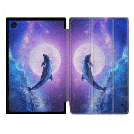 Coque Renforcée Pour Galaxy Tab A11 8.7 Animal Dauphin Vague