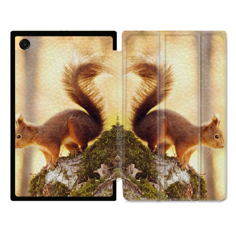 Coque Renforcée Pour Galaxy Tab A11 8.7 Animal Ecureuil Bois