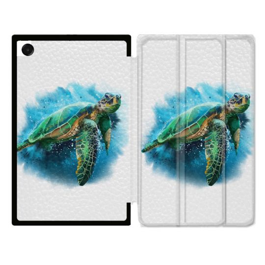 Coque Renforcée Pour Galaxy Tab A11 8.7 Animal Tortue Blanche multicolore