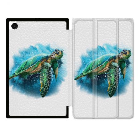 Coque Renforcée Pour Galaxy Tab A11 8.7 Animal Tortue Blanche multicolore