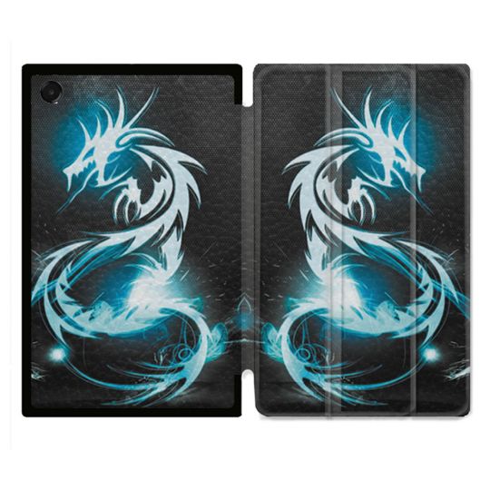 Coque Renforcée Pour Galaxy Tab A11 8.7 Fantastique Dragon Bleu