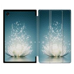 Coque Renforcée Pour Galaxy Tab A11 8.7 Fleur Lotus Blanc