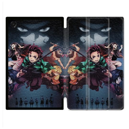 Coque Renforcée Pour Galaxy Tab A11 8.7 Manga Demon Slayer Noir