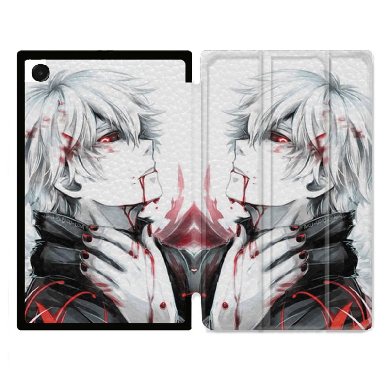 Coque Renforcée Pour Galaxy Tab A11 8.7 Manga Tokyo Ghoul Kaneki Blanc