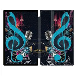 Coque Renforcée Pour Galaxy Tab A11 8.7 Musique Cle Sol Bleu
