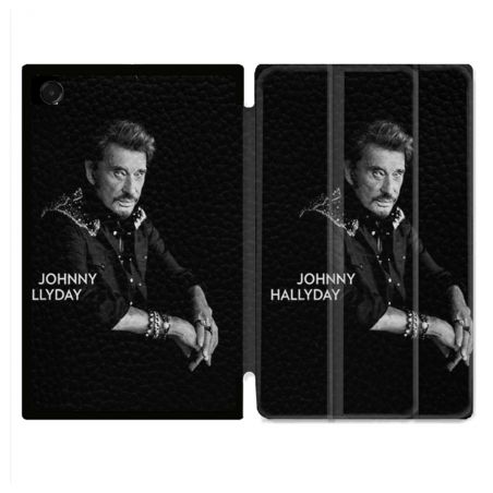 Coque Renforcée Pour Galaxy Tab A11 8.7 Musique Johnny Hallyday Noir