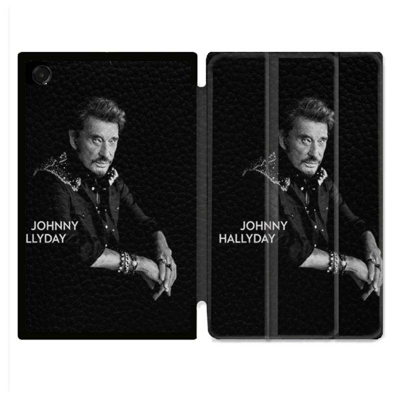 Coque Renforcée Pour Galaxy Tab A11 8.7 Musique Johnny Hallyday Noir