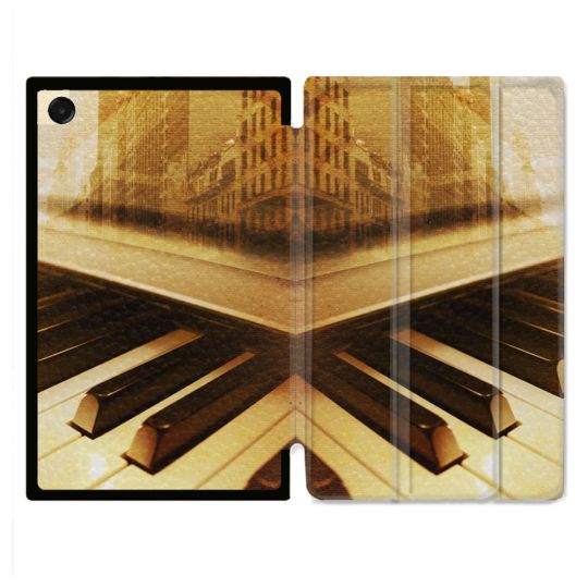 Coque Renforcée Pour Galaxy Tab A11 8.7 Musique Piano Retro