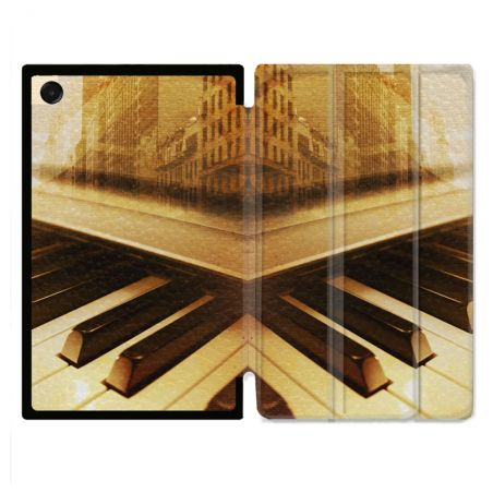 Coque Renforcée Pour Galaxy Tab A11 8.7 Musique Piano Retro