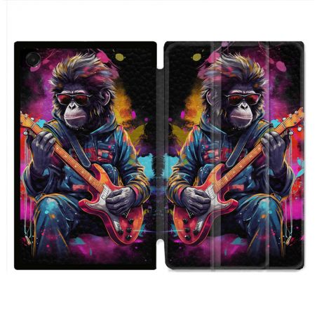 Coque Renforcée Pour Galaxy Tab A11 8.7 Musique Rock Singe