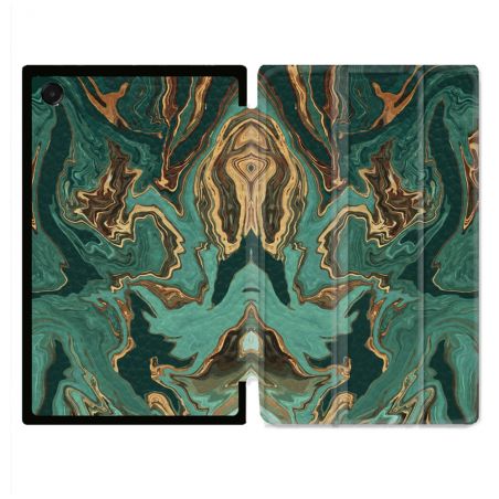 Coque Renforcée Pour Galaxy Tab A11 8.7 Texture Marbre Vert