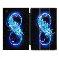 Coque Renforcée Pour Galaxy Tab A11 8.7 Texture Plume Infini Bleu