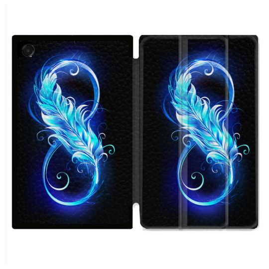 Coque Renforcée Pour Galaxy Tab A11 8.7 Texture Plume Infini Bleu