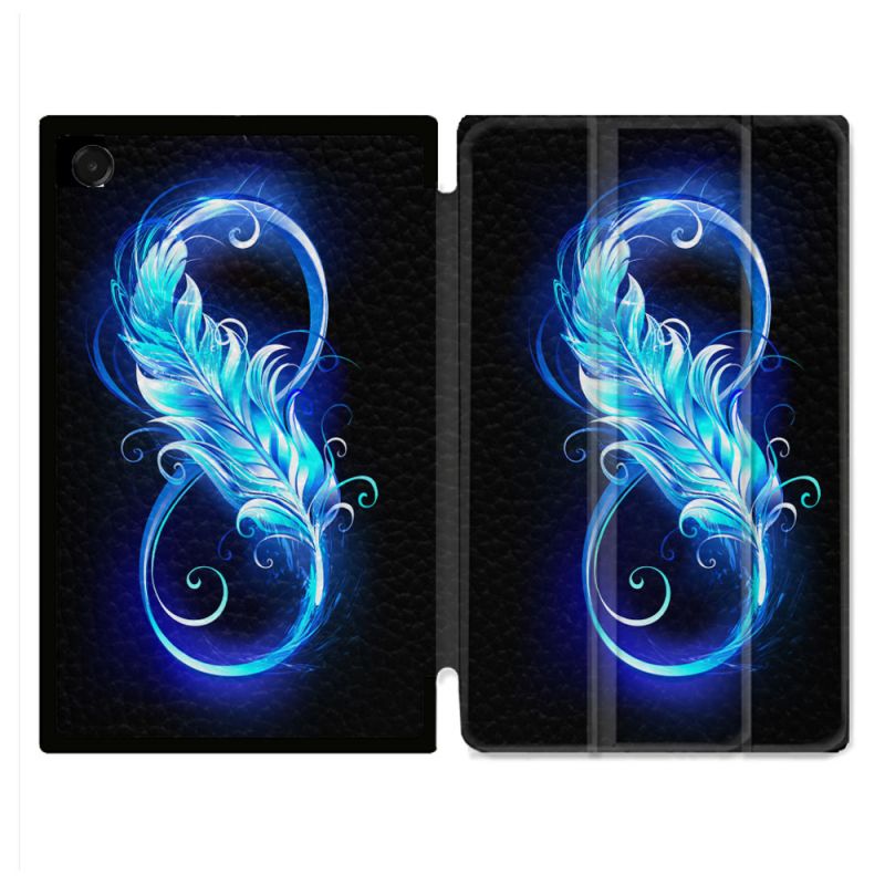 Coque Renforcée Pour Galaxy Tab A11 8.7 Texture Plume Infini Bleu