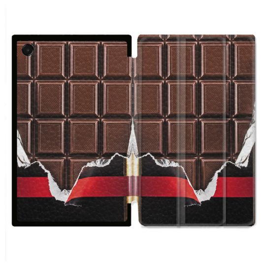 Coque Renforcée Pour Galaxy Tab A11 8.7 Texture Trompe Oeil Chocolat