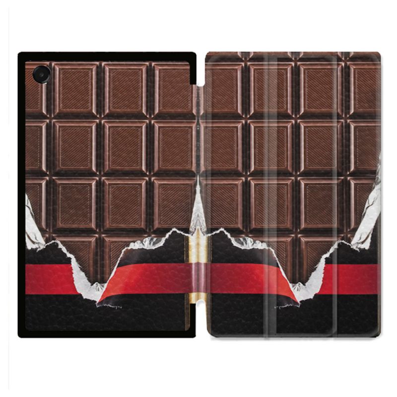 Coque Renforcée Pour Galaxy Tab A11 8.7 Texture Trompe Oeil Chocolat