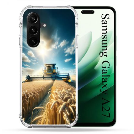 Coque Renforcée Pour Samsung Galaxy A27 5G Agriculture Moissonneuse Blé