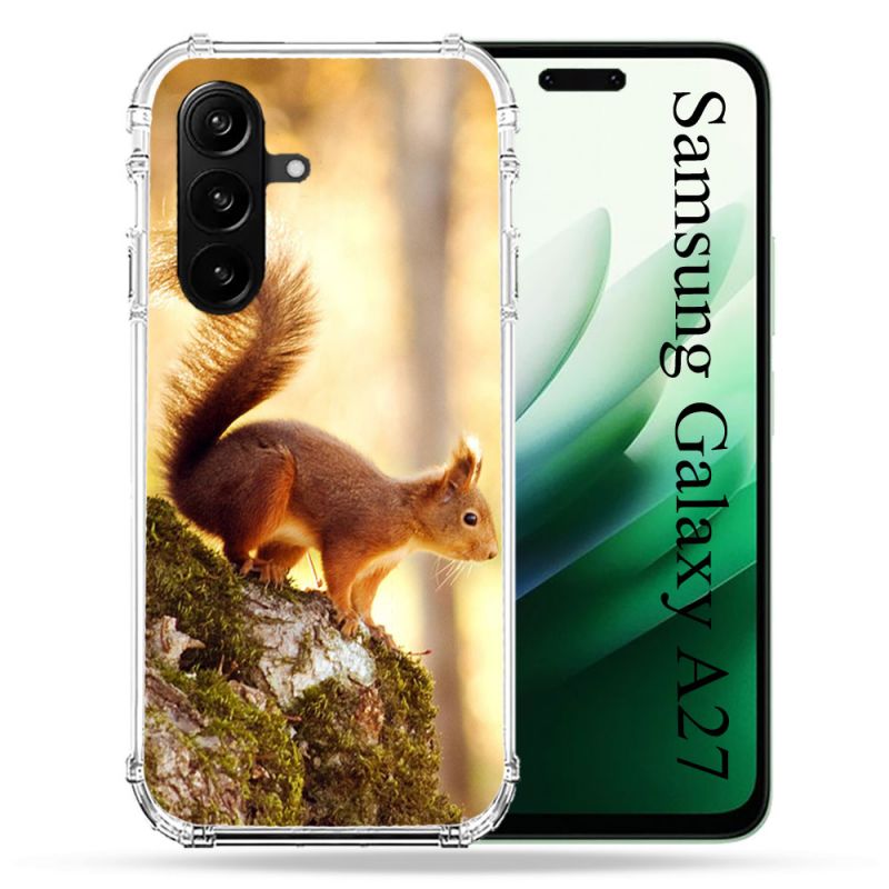 Coque Renforcée Pour Samsung Galaxy A27 5G Animal Ecureuil Bois