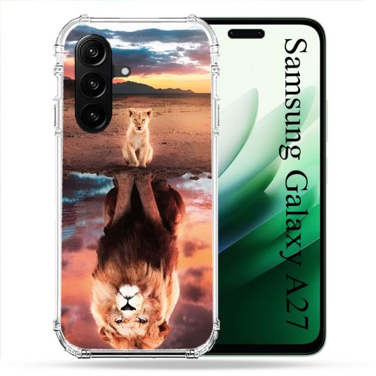 Coque Renforcée Pour Samsung Galaxy A27 5G Animal Lion Reflet