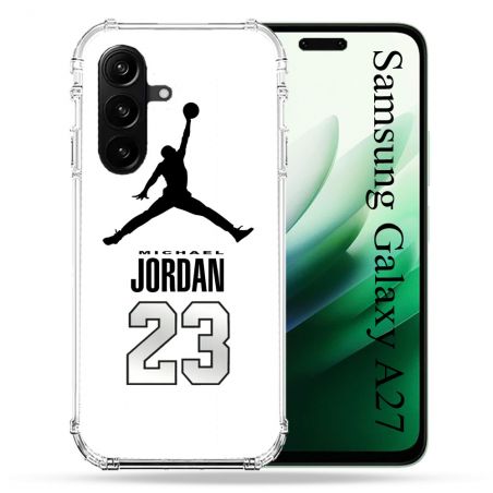 Coque Renforcée Pour Samsung Galaxy A27 5G Jordan 23 Blanc