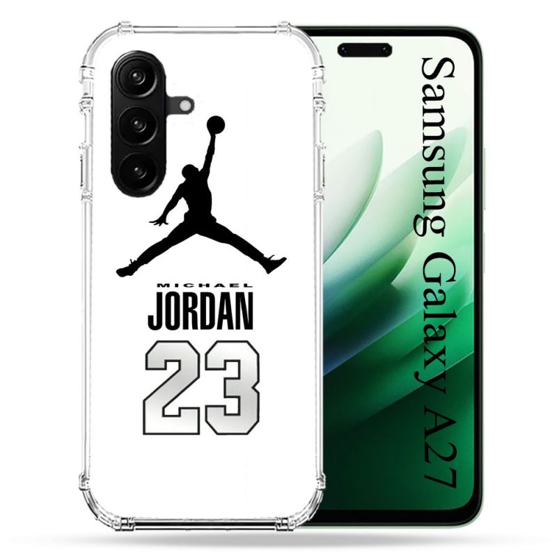 Coque Renforcée Pour Samsung Galaxy A27 5G Jordan 23 Blanc