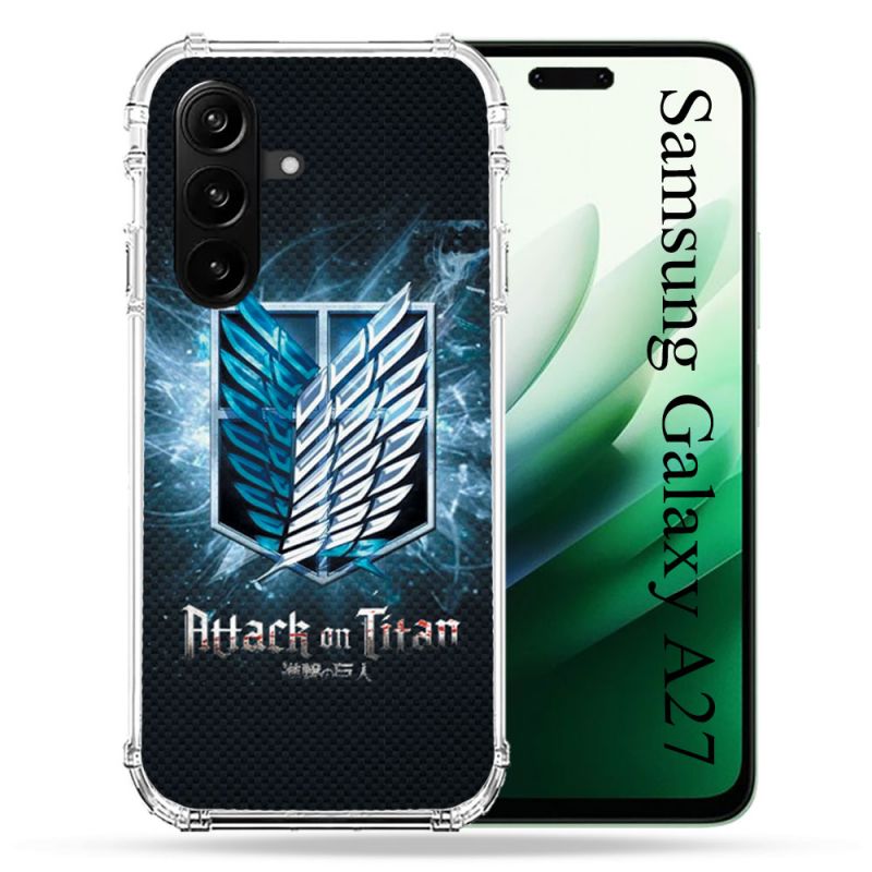 Coque Renforcée Pour Samsung Galaxy A27 5G Manga Attaque Titans Noir