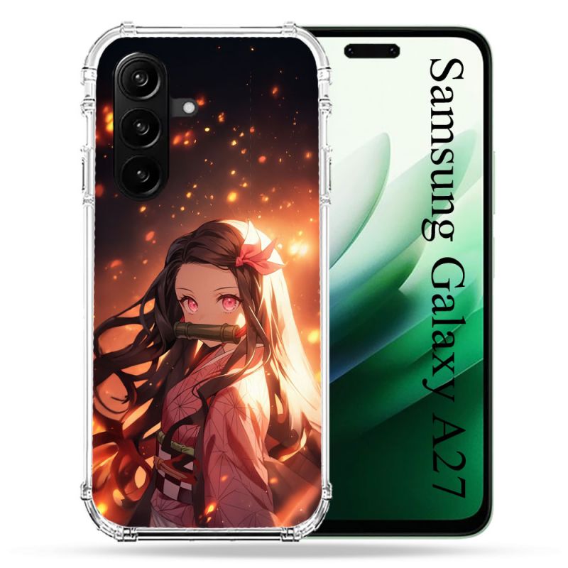 Coque Renforcée Pour Samsung Galaxy A27 5G Manga Demon Slayer Nezuko Rose