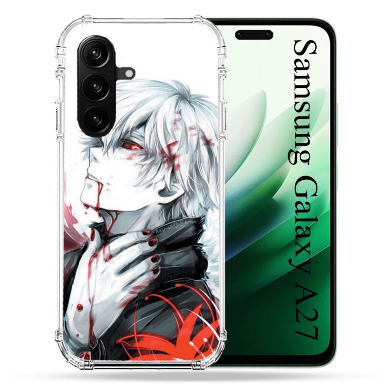 Coque Renforcée Pour Samsung Galaxy A27 5G Manga Tokyo Ghoul Kaneki Blanc