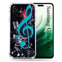 Coque Renforcée Pour Samsung Galaxy A27 5G Musique Cle Sol Bleu